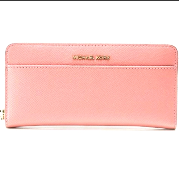 MK Michael Kors Leather Wallet Blush Kors Wallet Soft Pink Blush Leather NWT - Picture 3 of 15